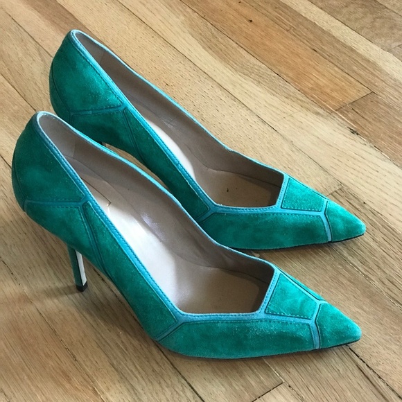 Roger Vivier Shoes - Roger Vivier Green Suede Heels